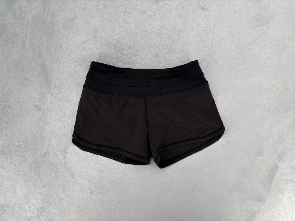 Lululemon Athletica Running Shorts Womens 2 Black 3in Inseam Zip Pocket Athletic